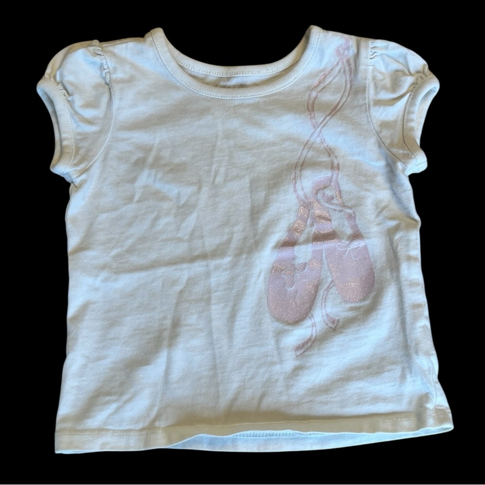 Old Navy Girls Tee with Puffed Cap Sleeves and Ballet Slipper Design 18-24 mos